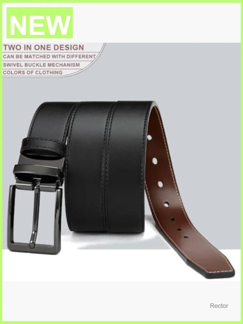 Men's Genuine Leather Reversible Belt 1.25